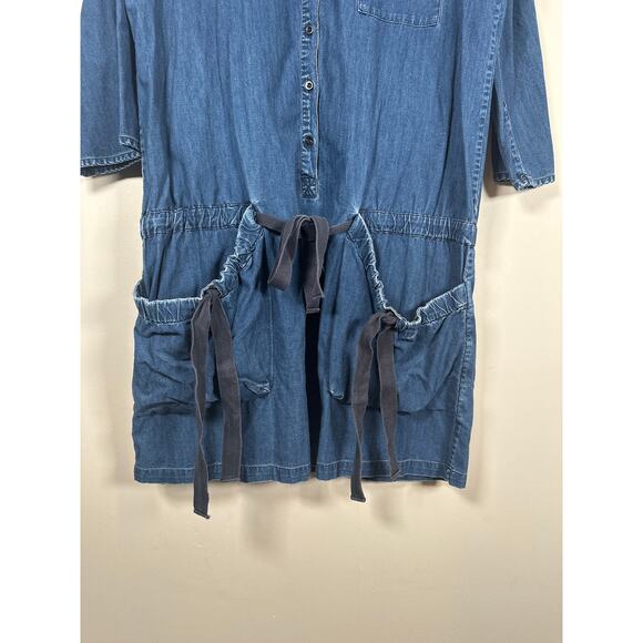 COS Blue Mid Wash Denim Short Tunic Dress Pockets 100% Cotton Size 8 - Picture 5 of 9